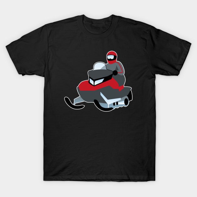 Red Snowmobile T-Shirt by designminds1